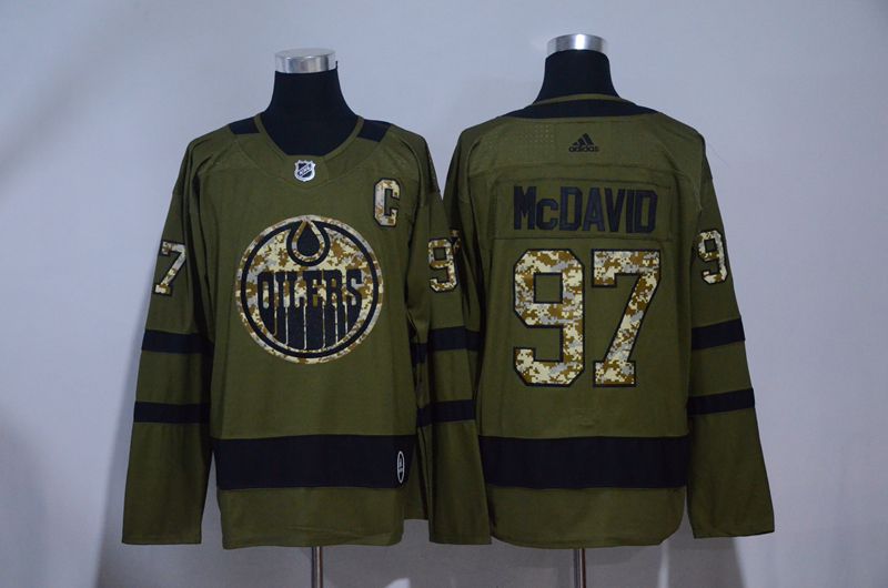 Men 2017 NHL Edmonton Oilers 97 McDavid green Adidas jersey